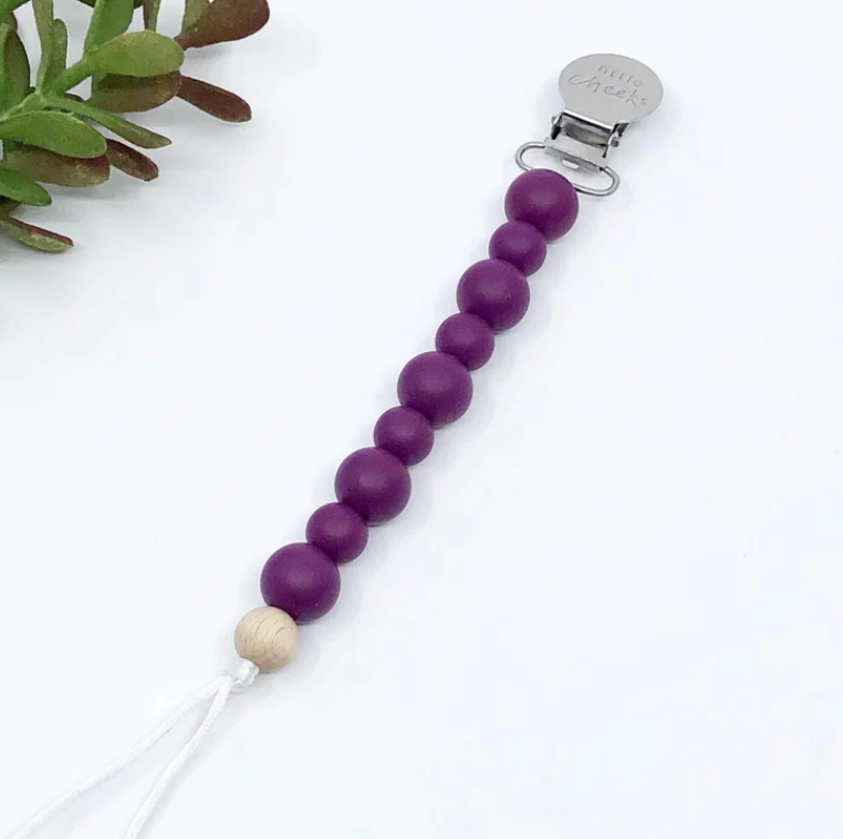 Pacifier Clip - Plum