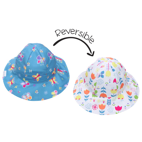 Feather 4 Arrow Suns Out Reversible Bucket Hat - Pink/White, 6-24M