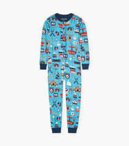 Load image into Gallery viewer, Little Blue House Pj&#39;s - Ski Holiday Union Suit - 2