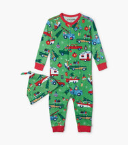 Little Blue House Pj's - Retro Christmas - 6-12m